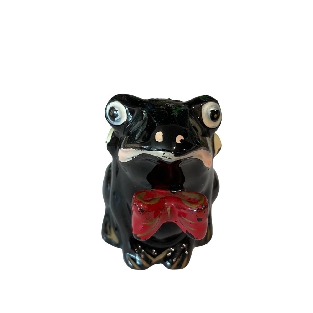 Vintage Black Frog Salt Shaker